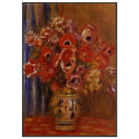 PierreAuguste Renoir  Vase of Tulips and Anemones Framed Art Print  - Aluminum Frame - 21x29.7 cm / 8x12"