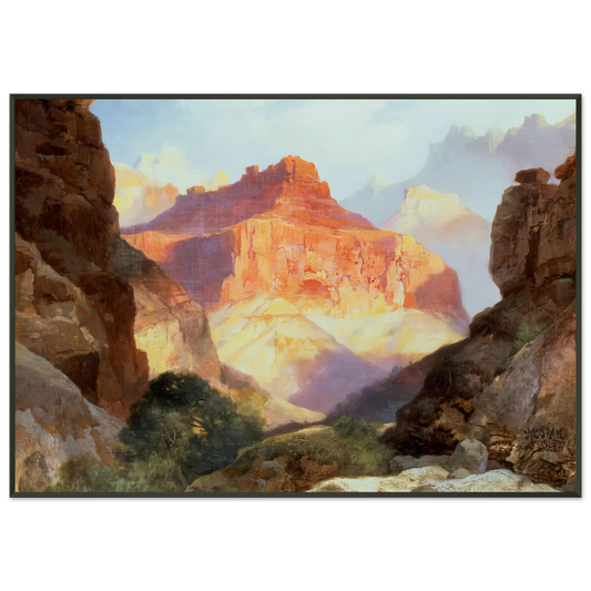 Thomas Moran  Under the Red Wall Framed Art Print  - Aluminum Frame - 21x29.7 cm / 8x12"