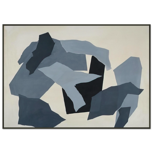 Robert Goodnough  Grey Forms  1965 Framed Art Print  - Aluminum Frame - 21x29.7 cm / 8x12"