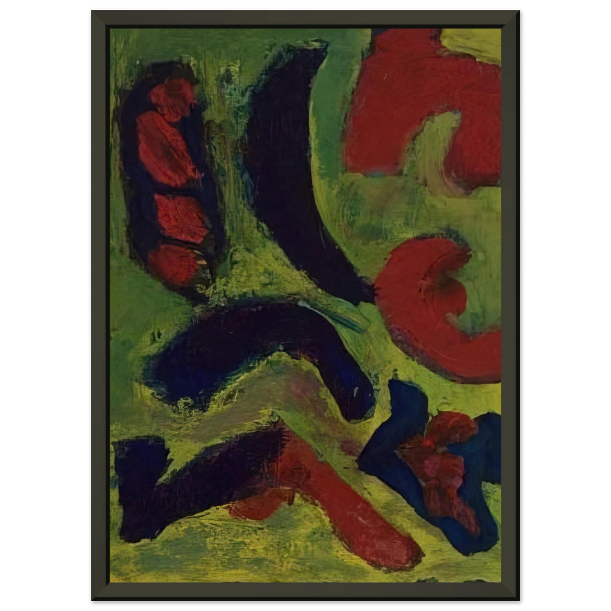 Barnett Newman  Abstract Composition in Green and Red Framed Art Print  - Aluminum Frame - 40x50 cm / 16x20 inches