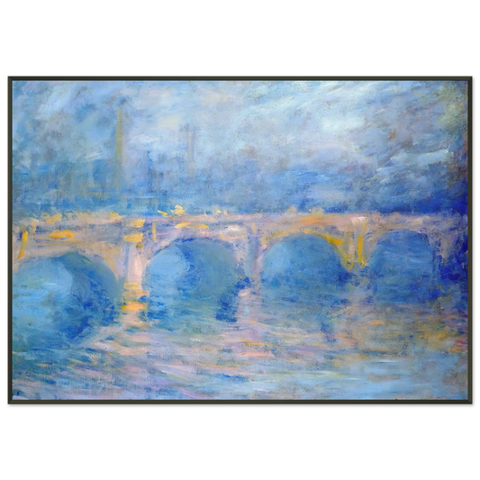 claude monet  Waterloo Bridge at Sunset Pink Effect Framed Art Print  - Aluminum Frame - 21x29.7 cm / 8x12"