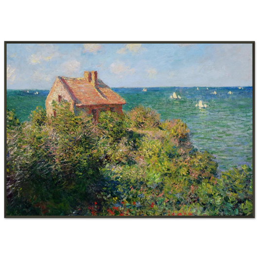 claude monet  Fishermans Cottage at Varengeville Framed Art Print  - Aluminum Frame - 21x29.7 cm / 8x12"