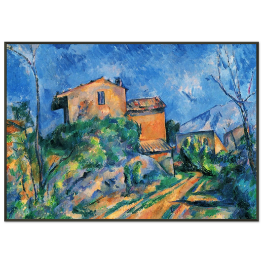 Paul Cezanne  Maison Maria with a View of Chateau Noir Framed Art Print  - Aluminum Frame - 21x29.7 cm / 8x12"