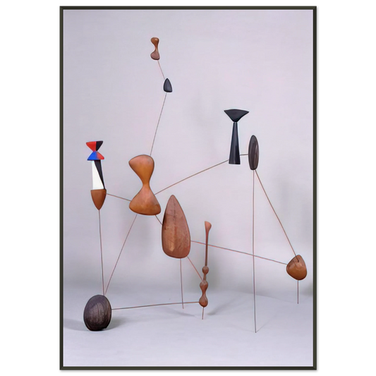 Alexander Calder  VERTICAL CONSTELLATION WITH BOMB 1943 Framed Art Print  - Aluminum Frame - 21x29.7 cm / 8x12"