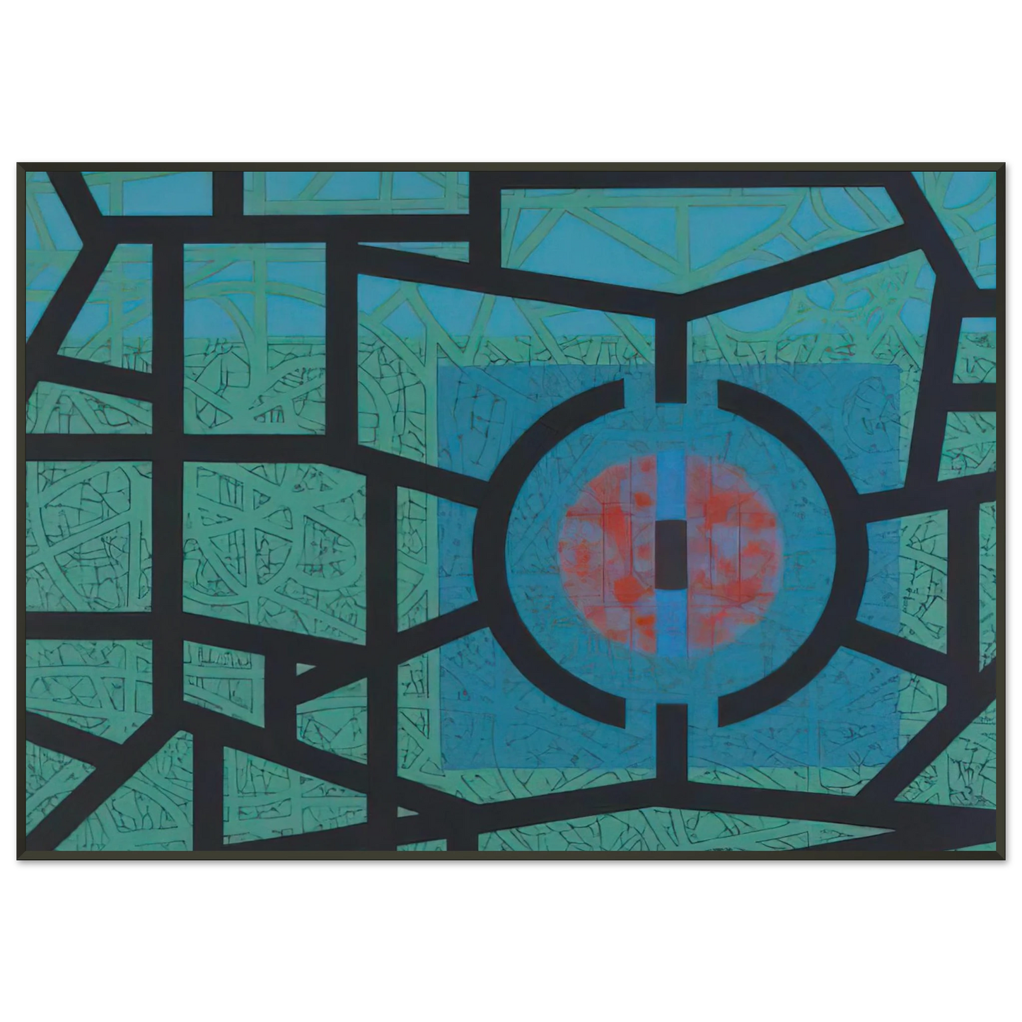 Jimmy Ernst  Interior and Silence  1967 Framed Art Print  - Aluminum Frame - 21x29.7 cm / 8x12"