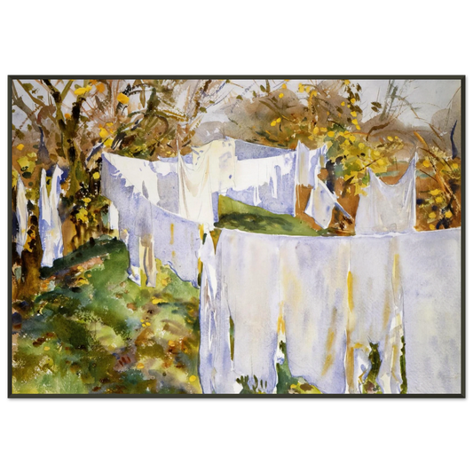 John Singer Sargent  La Biancheria Framed Art Print  - Aluminum Frame - 21x29.7 cm / 8x12"