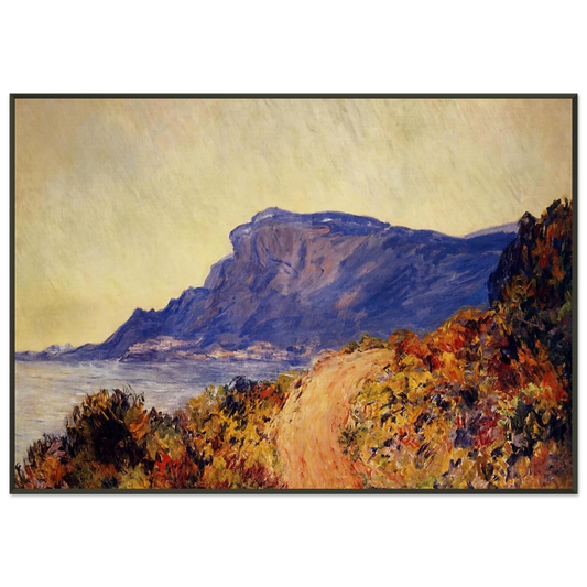 claude monet  The Red Road at Cap Martin near Menton Framed Art Print  - Aluminum Frame - 21x29.7 cm / 8x12"