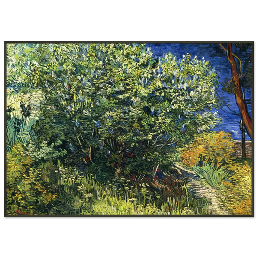 Vincent van Gogh  Lilac Bush Framed Art Print  - Aluminum Frame - 21x29.7 cm / 8x12"
