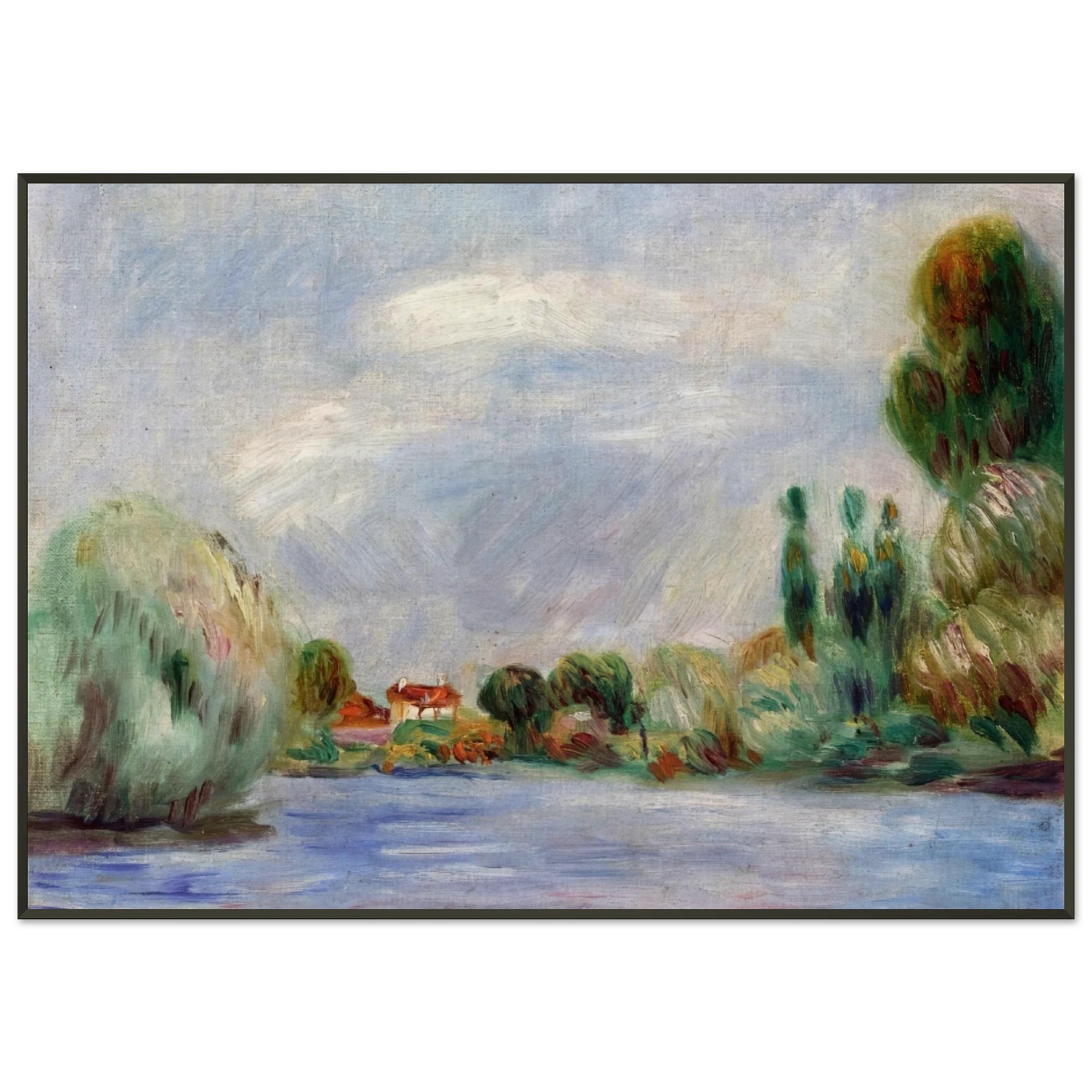 PierreAuguste Renoir  House on the River Framed Art Print  - Aluminum Frame - 21x29.7 cm / 8x12"
