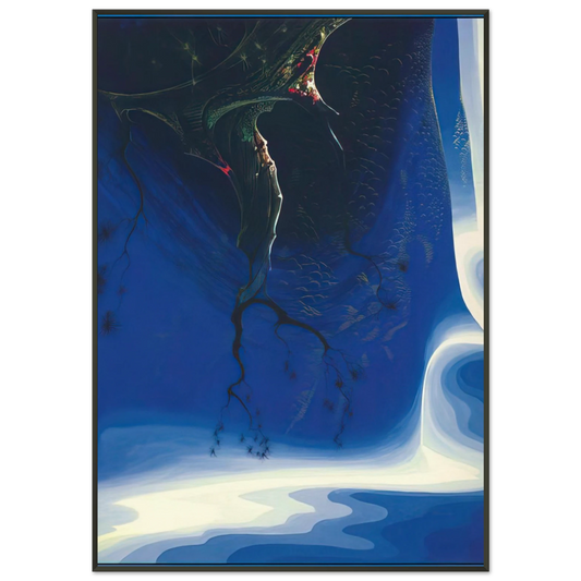 Eyvind Earle  Blue Purple Mist Framed Art Print  - Aluminum Frame - 21x29.7 cm / 8x12"