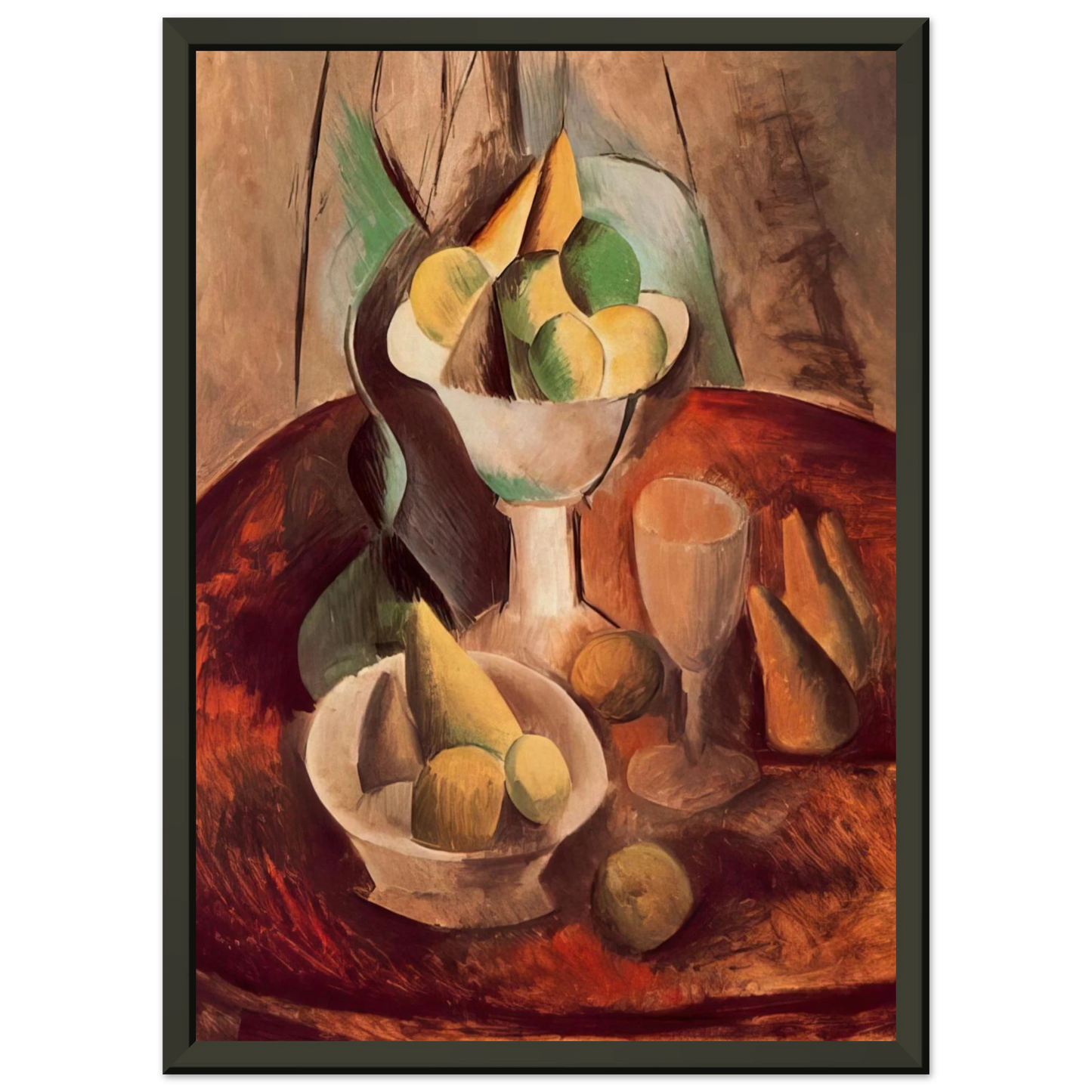 Pablo Picasso  Fruit in a Vase  1909 Framed Art Print  - Aluminum Frame - 60x80 cm / 24x32 inches