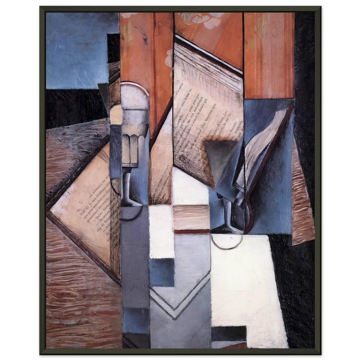Juan Gris  THE BOOK 1913 Framed Art Print  - Aluminum Frame - 60x80 cm / 24x32 inches