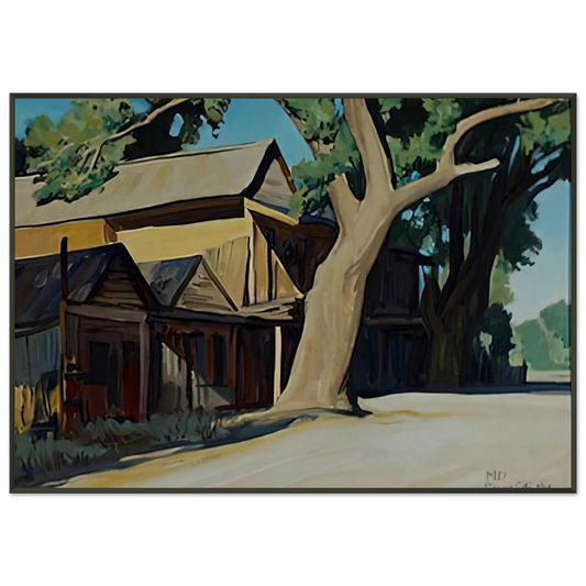 Maynard Dixon  OLD CHINATOWN CARSON CITY NEVADA 1937 Framed Art Print  - Aluminum Frame - 21x29.7 cm / 8x12"