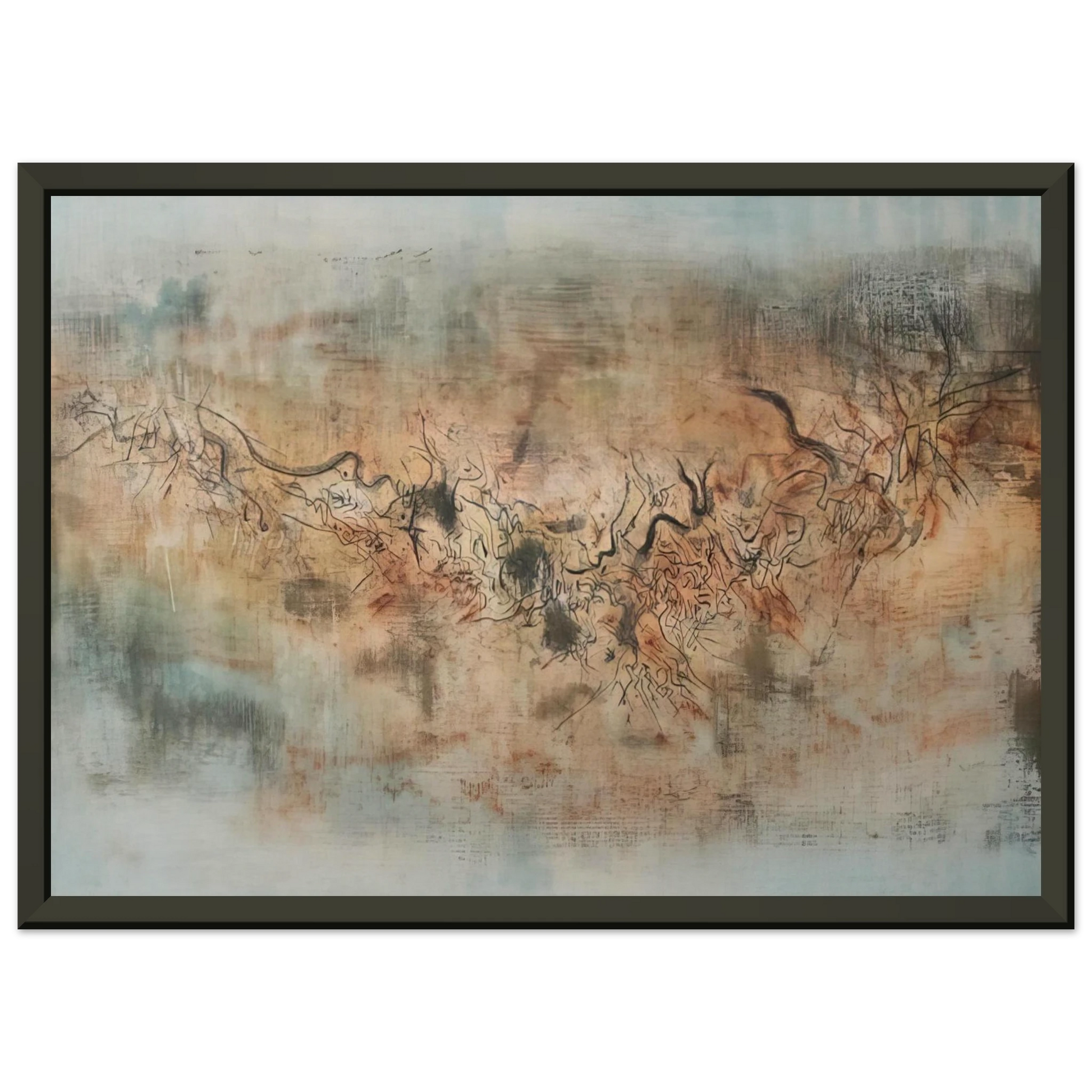 Zao WouKi  VENT ET POUSSI RE 1957 Framed Art Print  - Aluminum Frame - 60x80 cm / 24x32 inches