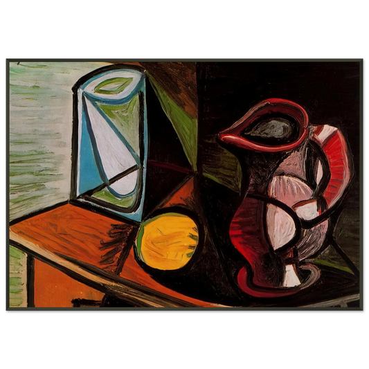 Pablo Picasso  Glass and pitcher Framed Art Print  - Aluminum Frame - 21x29.7 cm / 8x12"
