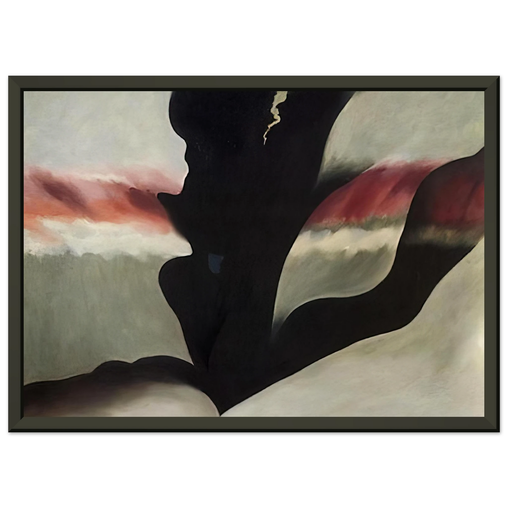 Georgia OKeeffe  Black Place Green Framed Art Print  - Aluminum Frame - 40x50 cm / 16x20 inches