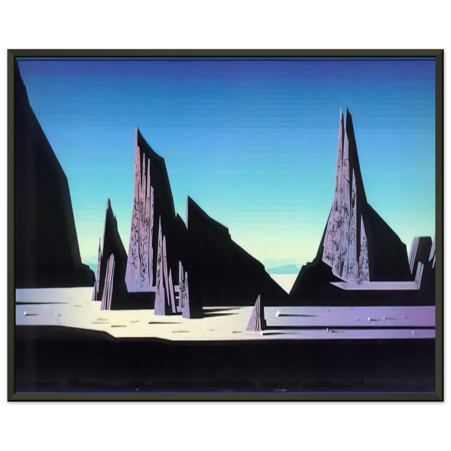 Eyvind Earle  Desert Rocks Framed Art Print  - Aluminum Frame - 40x50 cm / 16x20 inches