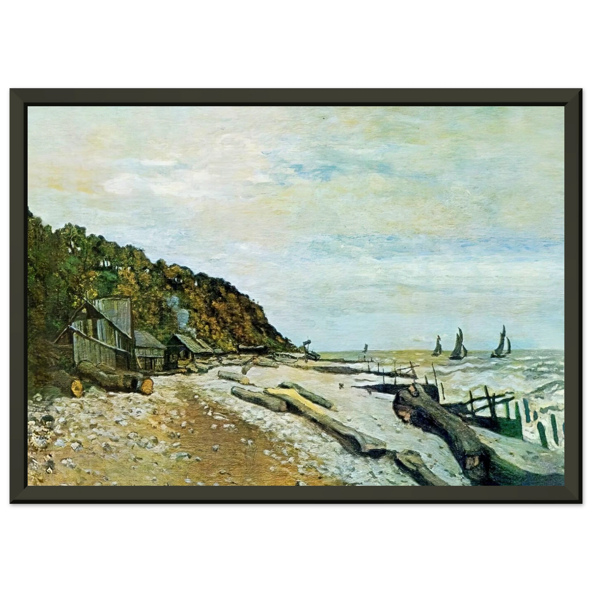 claude monet  Boatyard near Honfleur Framed Art Print  - Aluminum Frame - 60x80 cm / 24x32 inches