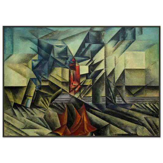 Lyonel Feininger  HARBOR MOLE 1913 Framed Art Print  - Aluminum Frame - 21x29.7 cm / 8x12"