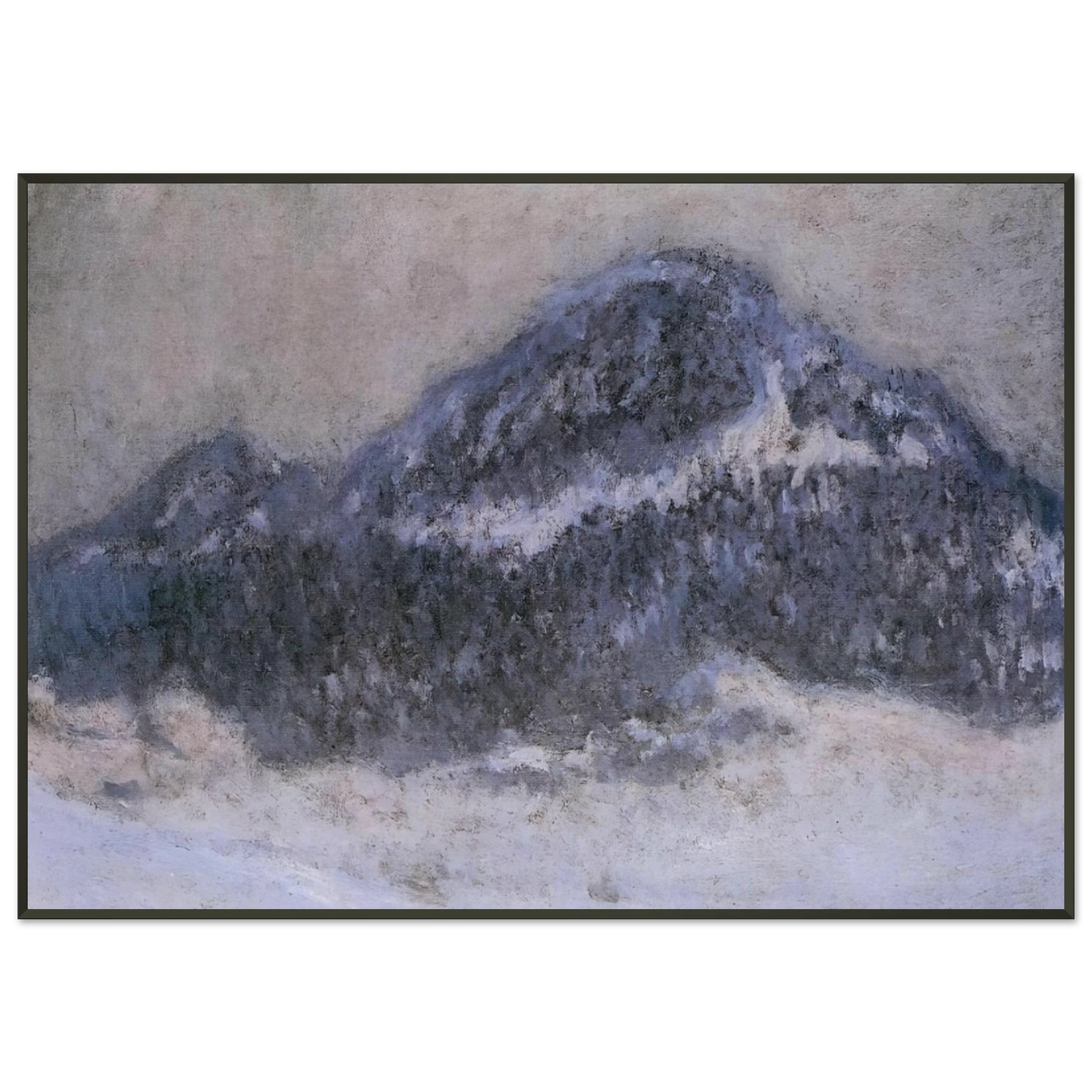 claude monet  Mount Kolsaas in Misty Weather Framed Art Print  - Aluminum Frame - 21x29.7 cm / 8x12"