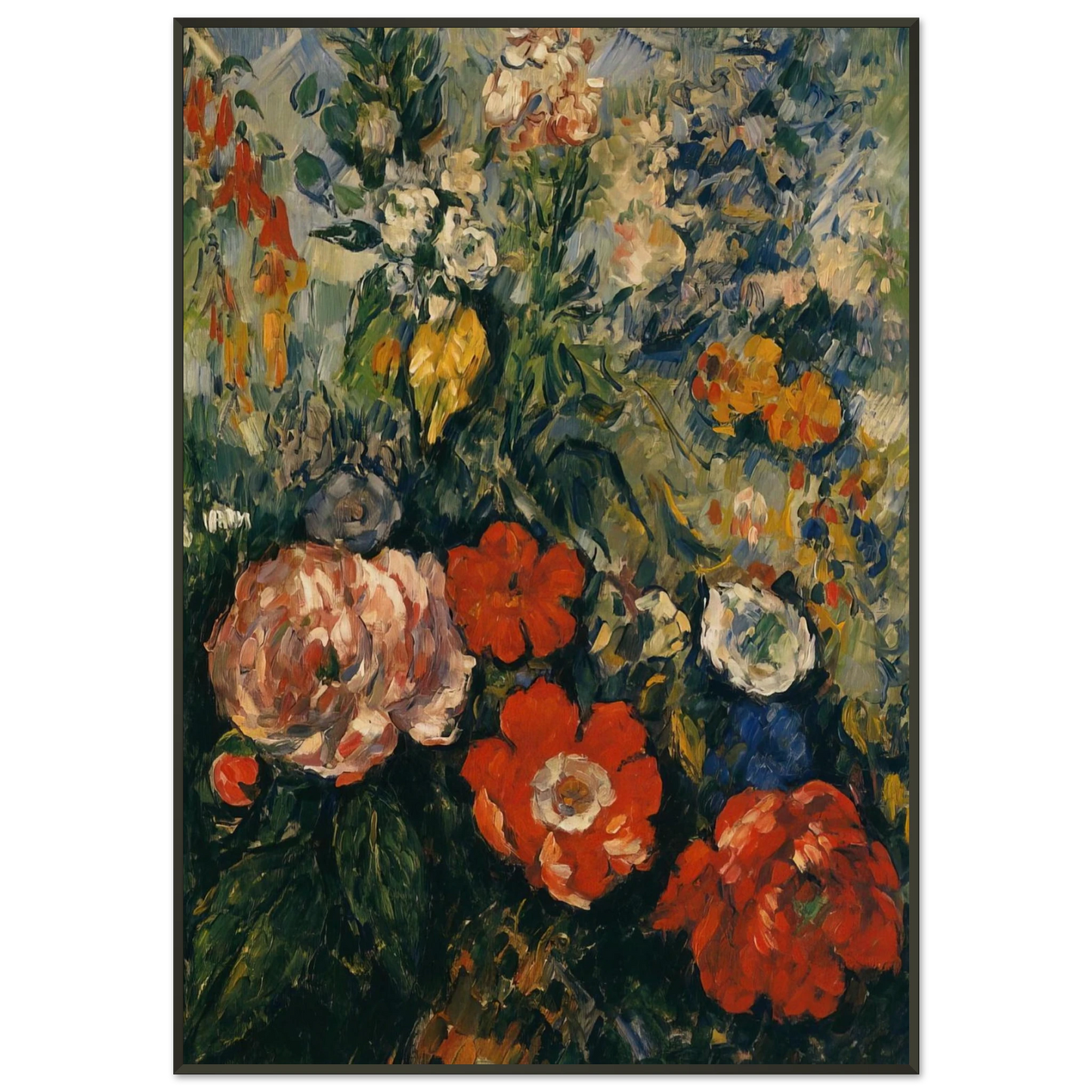 Paul Cezanne  Bouquet of Flowers Framed Art Print  - Aluminum Frame - 21x29.7 cm / 8x12"