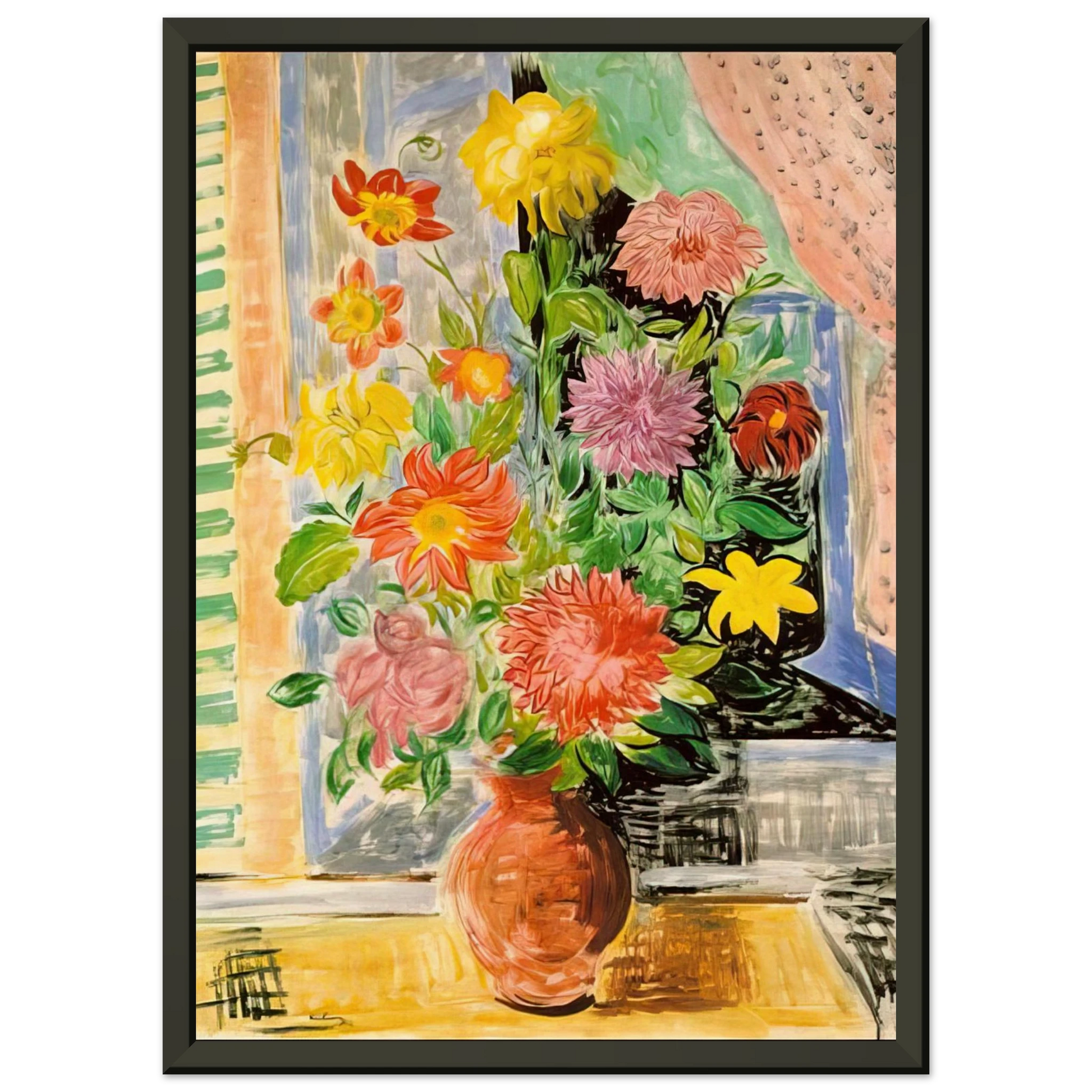 Moise Kisling  GRAND BOUQUET Framed Art Print  - Aluminum Frame - 70x100 cm / 28x40 inches