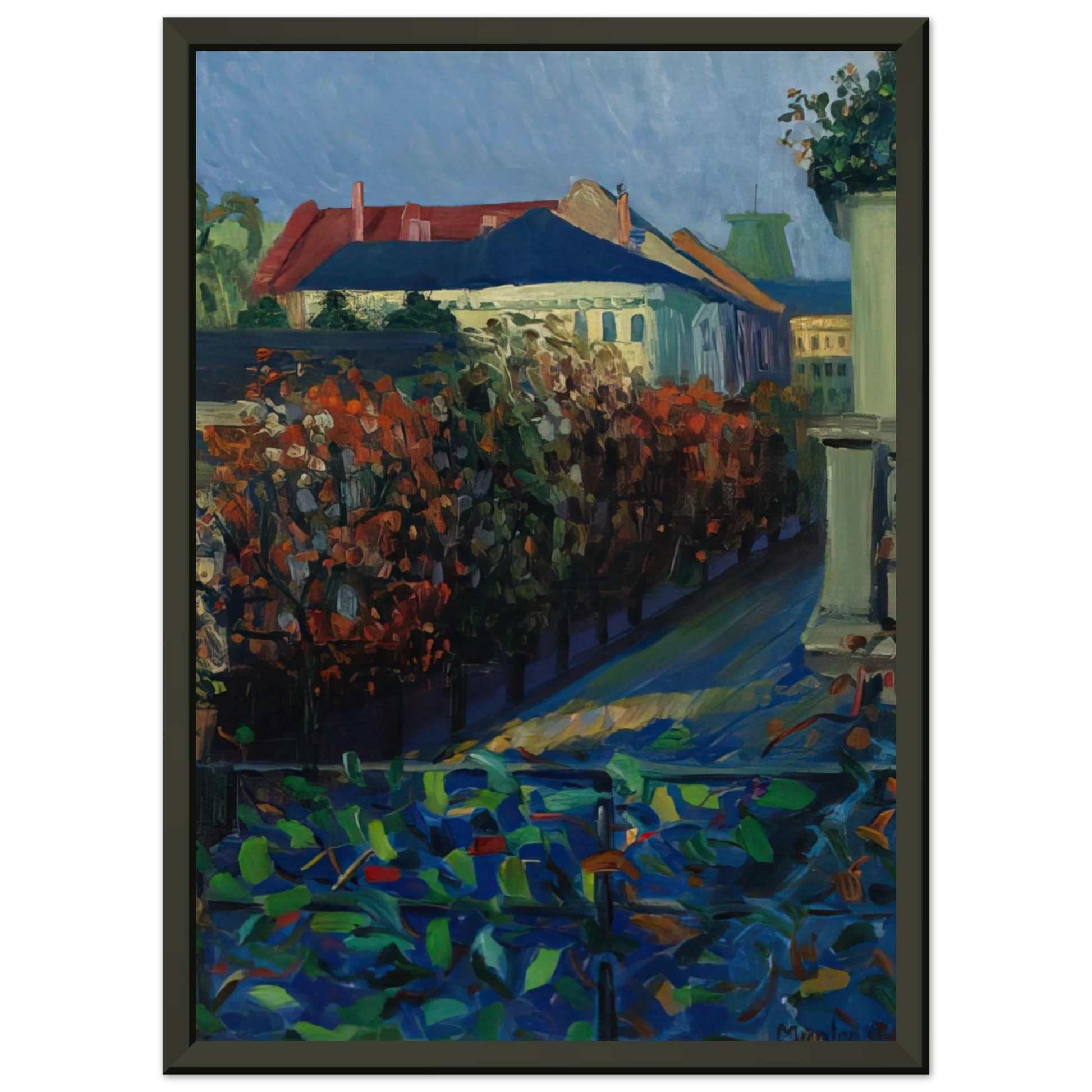 Gabriele Munter  BLICK AUS DER BONNER WOHNUNG Framed Art Print  - Aluminum Frame - 40x50 cm / 16x20 inches