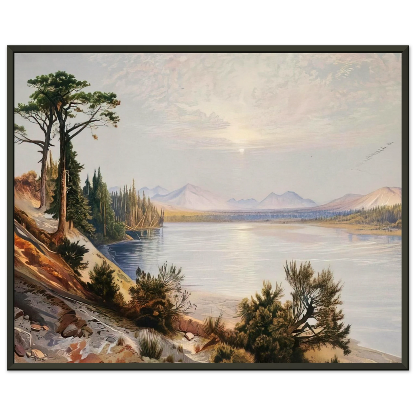 Thomas Moran  Head of Yellowstone River Framed Art Print  - Aluminum Frame - 60x80 cm / 24x32 inches