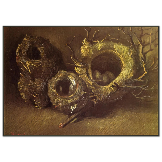 Vincent van Gogh  Still Life with Three Birds Nests Framed Art Print  - Aluminum Frame - 21x29.7 cm / 8x12"