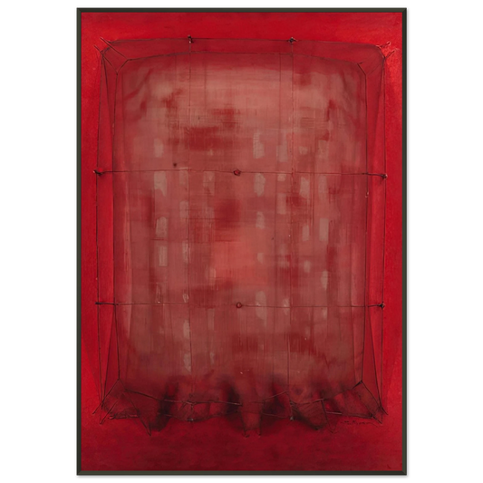 Manuel Rivera  Espejo vestido de rojo  Art Informel Framed Art Print  - Aluminum Frame - 21x29.7 cm / 8x12"