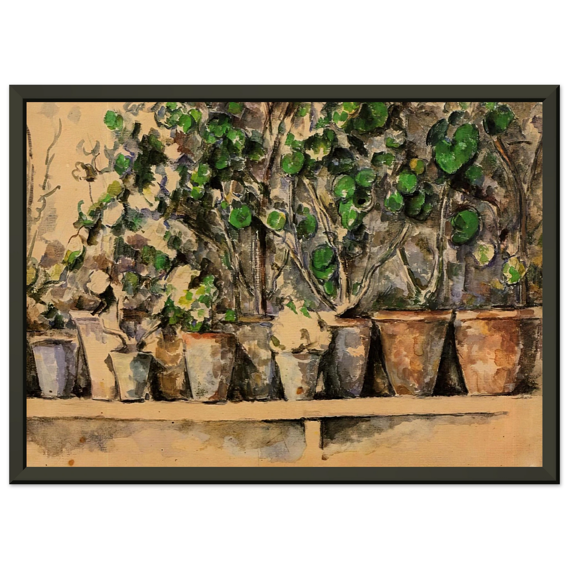 Paul Cezanne  Flower Pots Framed Art Print  - Aluminum Frame - 40x50 cm / 16x20 inches
