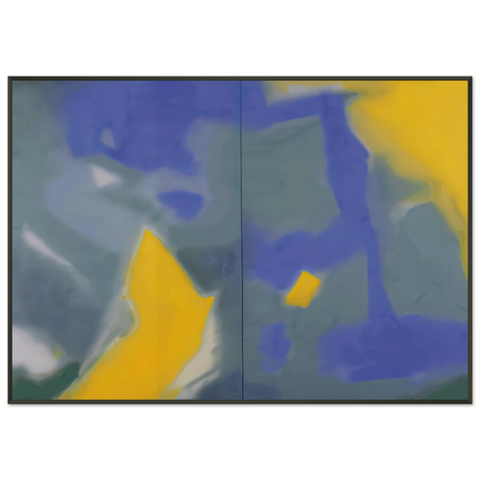 Esteban Vicente  DIPTYCH 1987 Framed Art Print  - Aluminum Frame - 21x29.7 cm / 8x12"