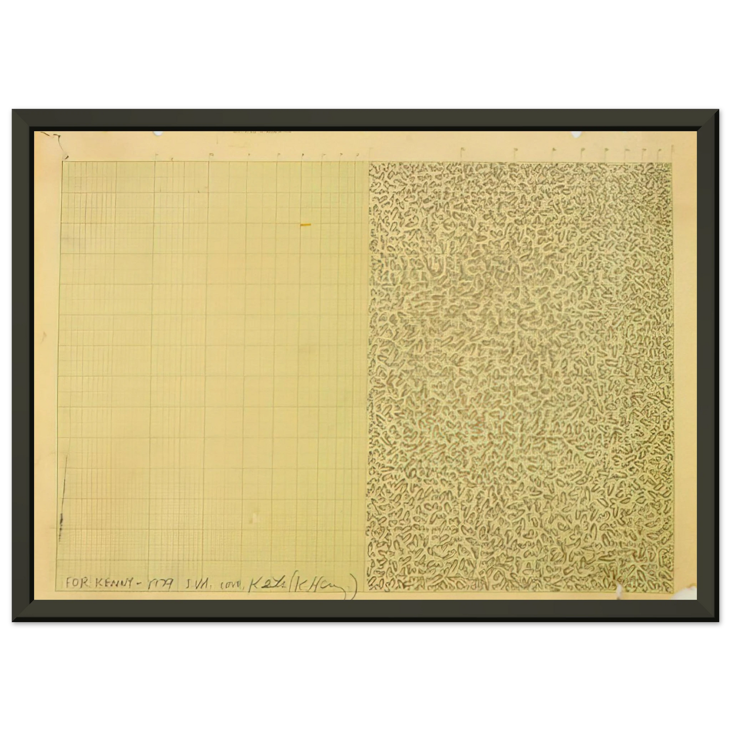 Keith Haring  UNTITLED FOR KENNY 1979 Framed Art Print  - Aluminum Frame - 60x80 cm / 24x32 inches