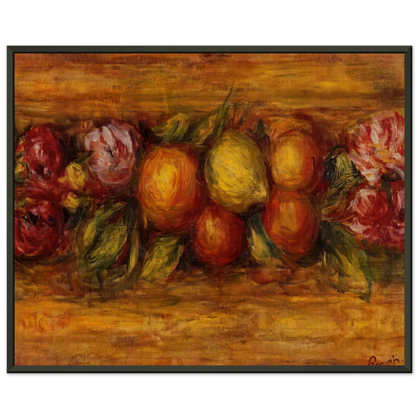 PierreAuguste Renoir  Garland of Fruit and Flowers Framed Art Print  - Aluminum Frame - 40x50 cm / 16x20 inches