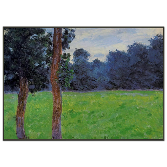 claude monet  Two Trees in a Meadow Framed Art Print  - Aluminum Frame - 21x29.7 cm / 8x12"