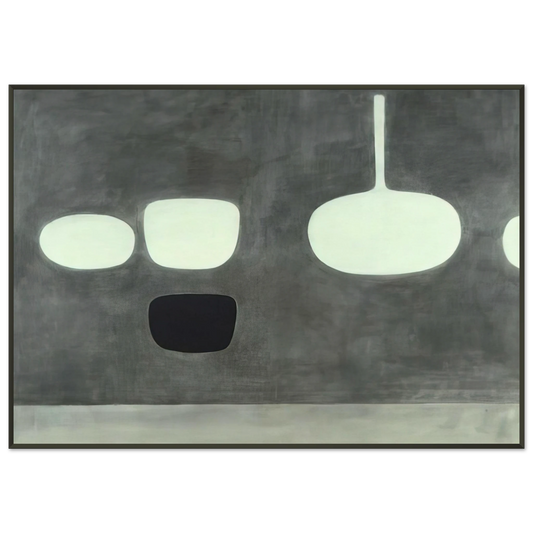 William Scott  Grey Still Life  1969 Framed Art Print  - Aluminum Frame - 21x29.7 cm / 8x12"