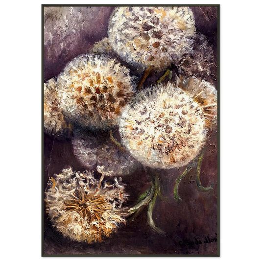 claude monet  Dandelions Framed Art Print  - Aluminum Frame - 21x29.7 cm / 8x12"