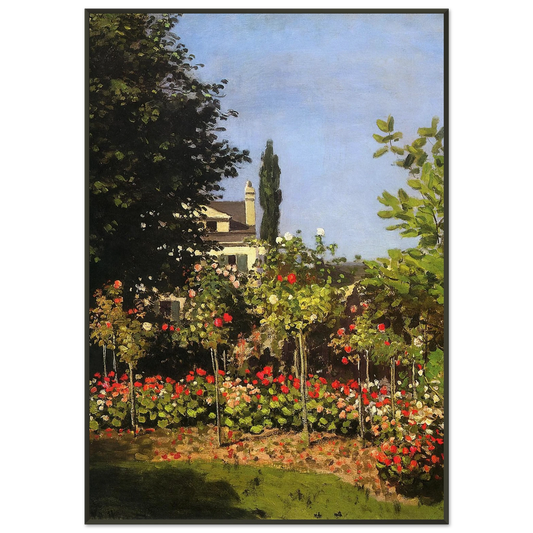 claude monet  Garden in Bloom at SainteAddresse Framed Art Print  - Aluminum Frame - 21x29.7 cm / 8x12"
