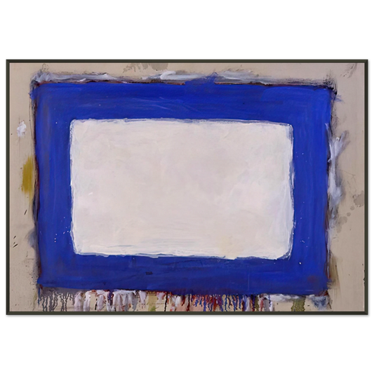 Gene Davis  Blue Rectangle II  1958 Framed Art Print  - Aluminum Frame - 21x29.7 cm / 8x12"
