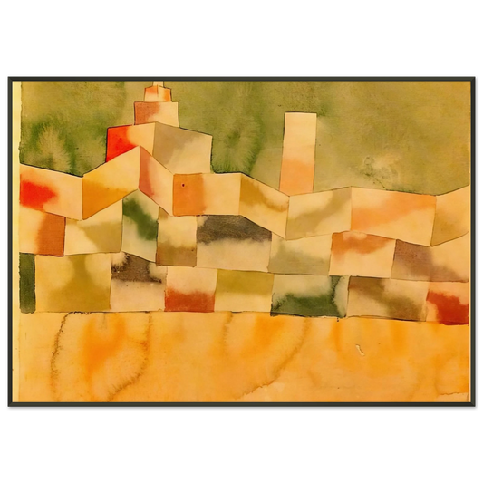 Paul Klee  ORIENTAL ARCHITECTURE 1929 Framed Art Print  - Aluminum Frame - 21x29.7 cm / 8x12"
