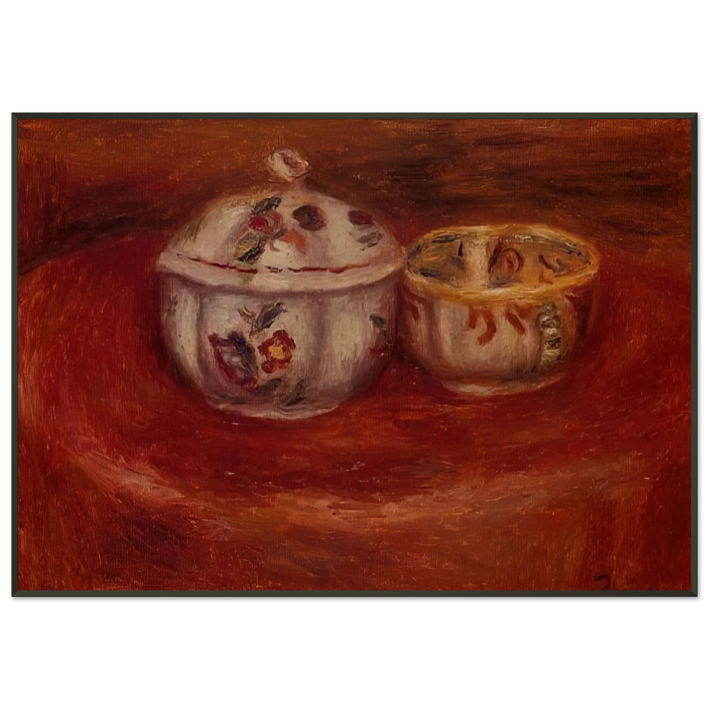 PierreAuguste Renoir  Sugar Bowl and Earthenware Bowl Framed Art Print  - Aluminum Frame - 21x29.7 cm / 8x12"