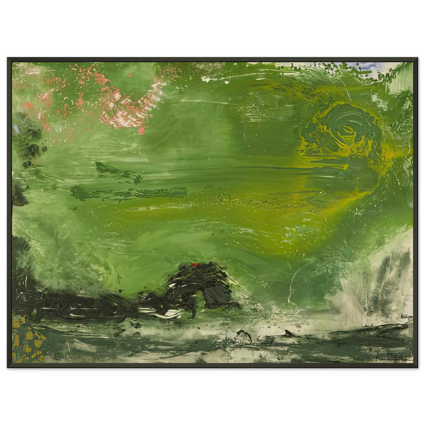 Helen Frankenthaler  Overture 1992 Framed Art Print  - Aluminum Frame - 40x50 cm / 16x20 inches