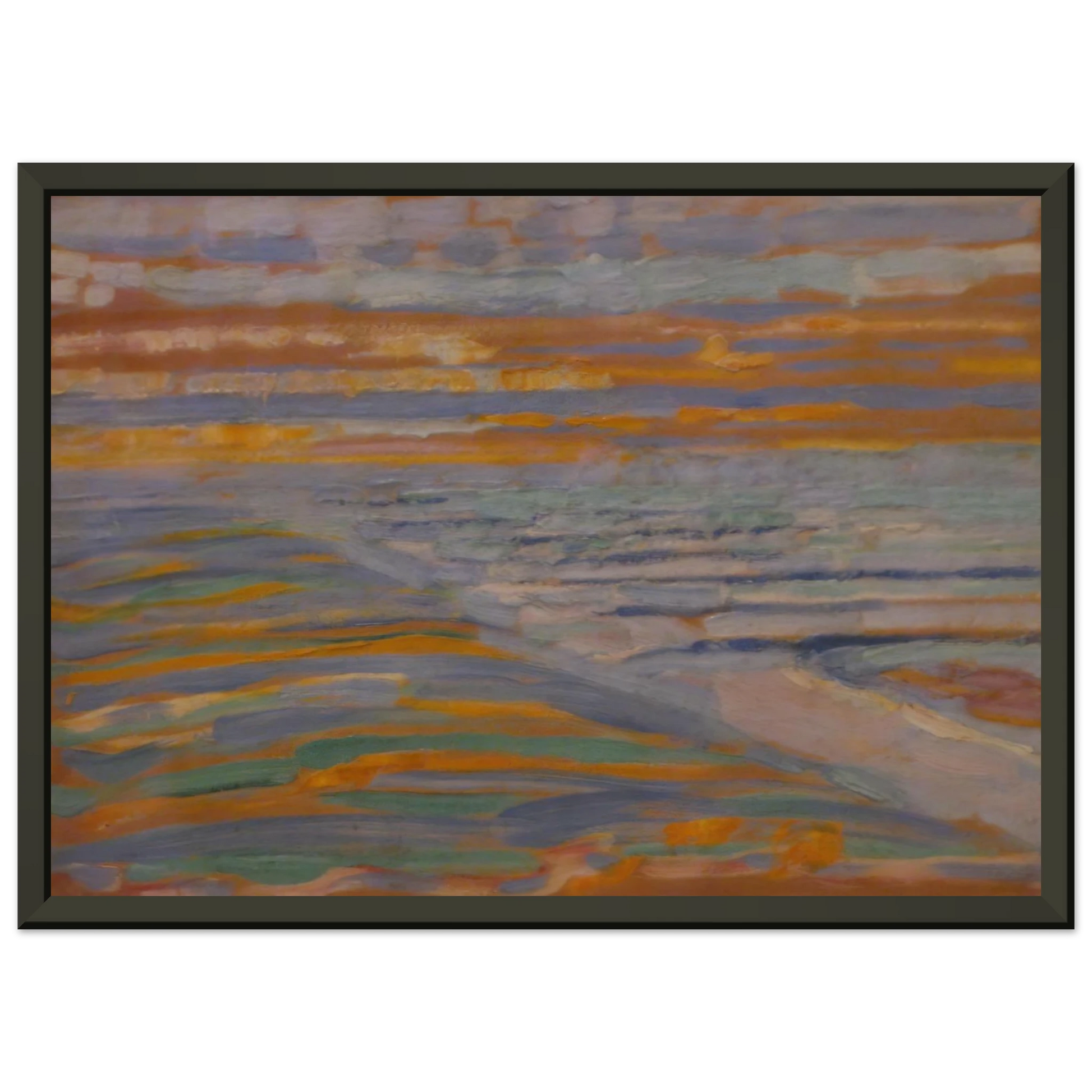 Piet Mondrian  View from the Dunes with Beach and Piers Framed Art Print  - Aluminum Frame - 70x100 cm / 28x40 inches