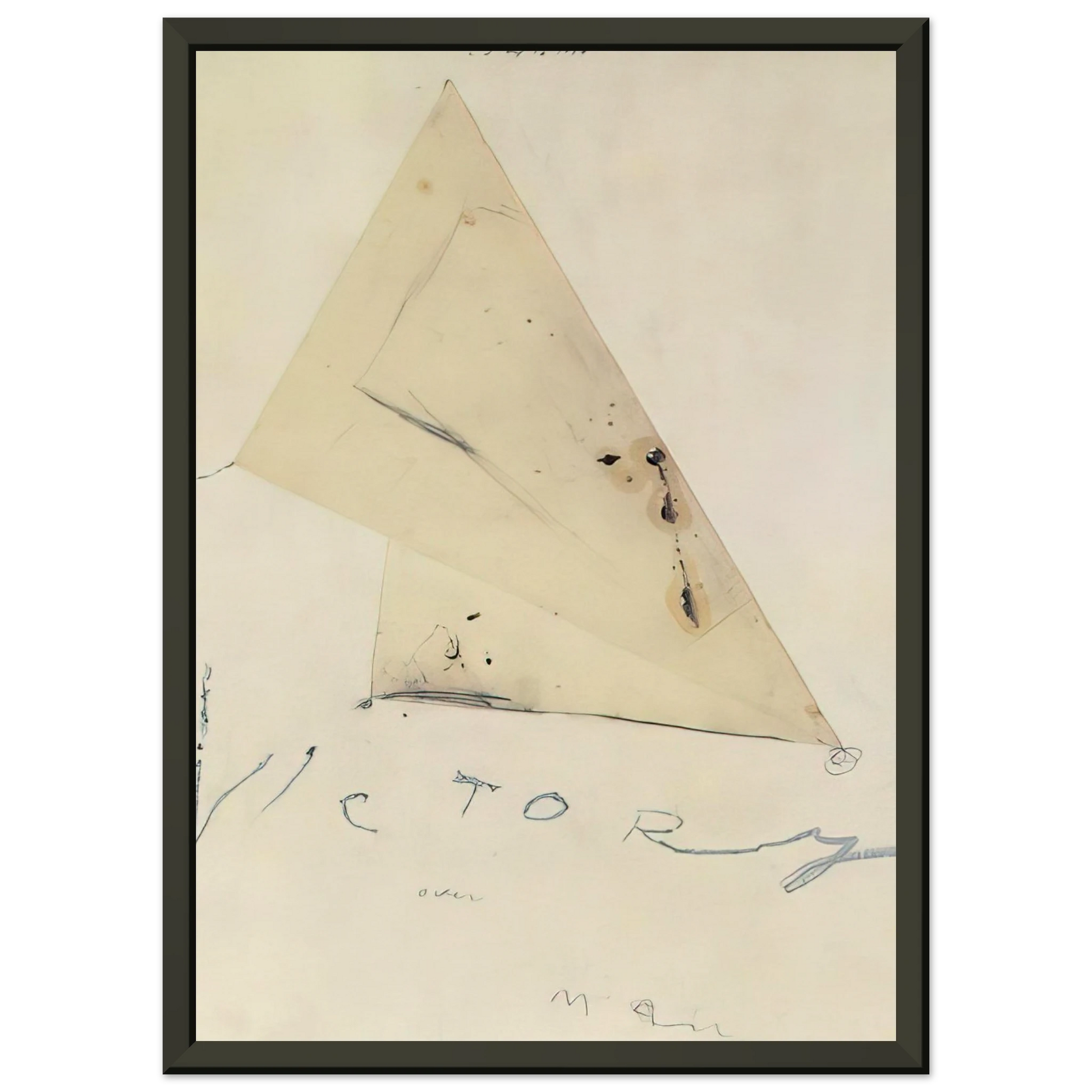 Cy Twombly  Victory Framed Art Print  - Aluminum Frame - 70x100 cm / 28x40 inches