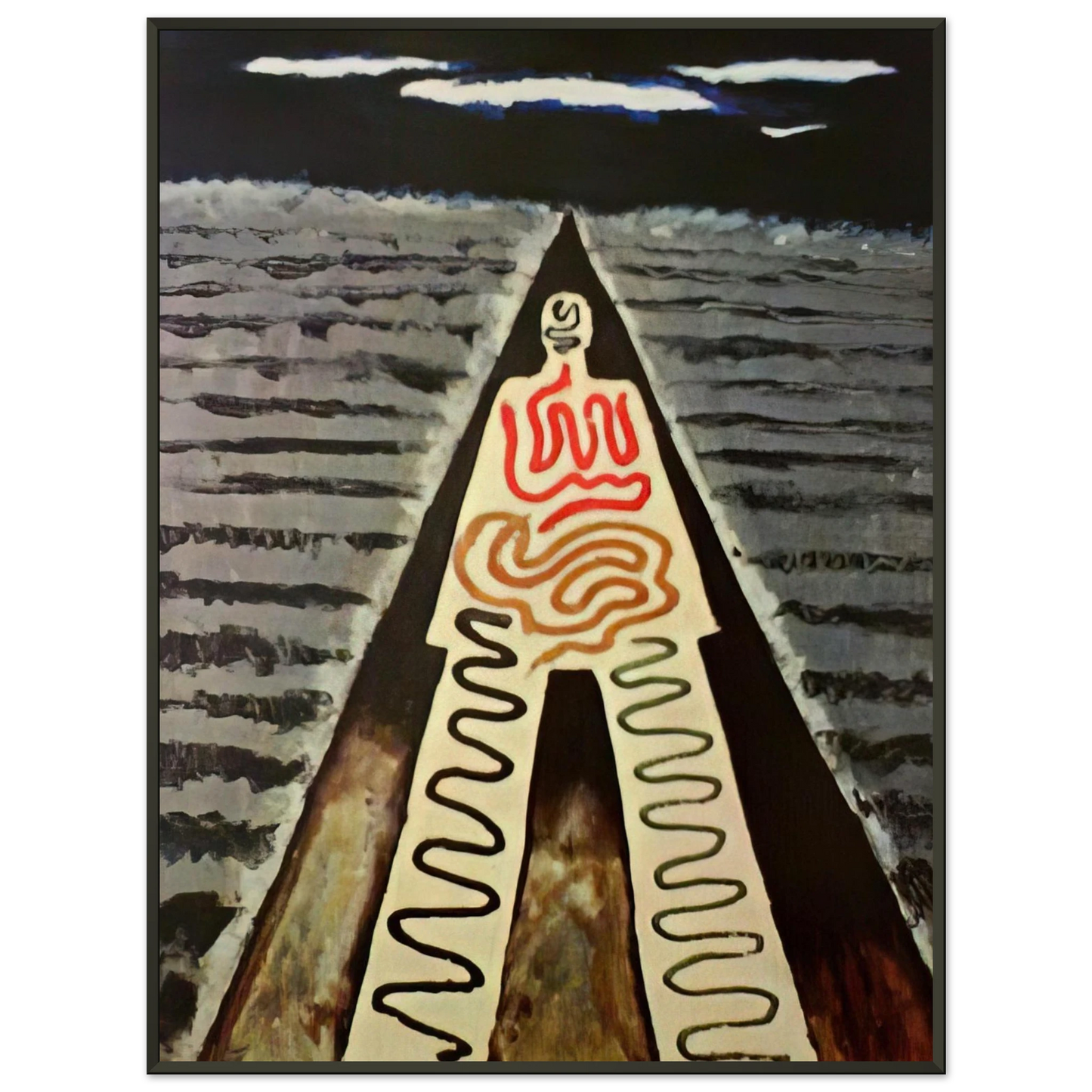 Man Ray  A NIGHT AT SAINT JEAN Framed Art Print  - Aluminum Frame - 40x50 cm / 16x20 inches