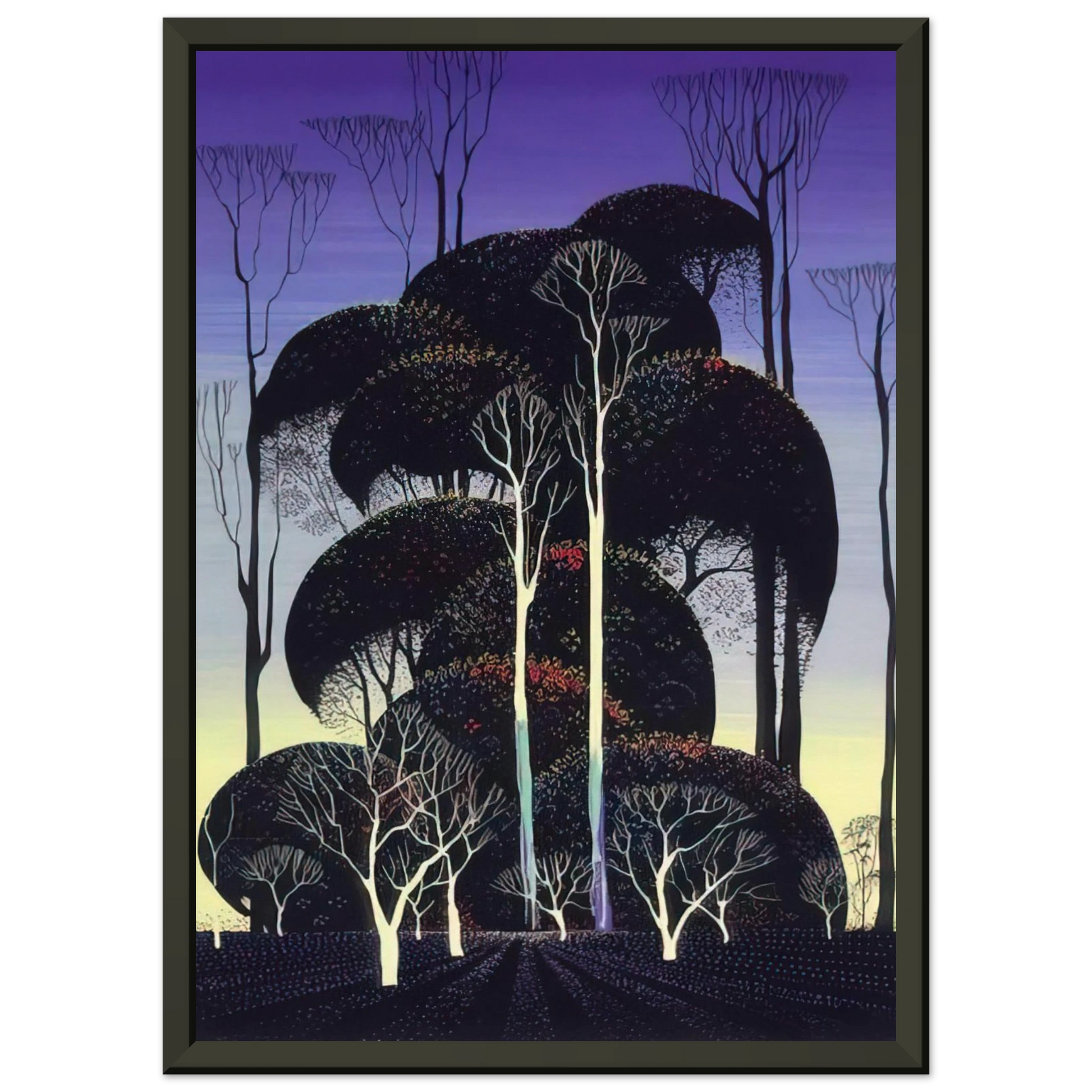 Eyvind Earle  Forest Arabesque Framed Art Print  - Aluminum Frame - 70x100 cm / 28x40 inches