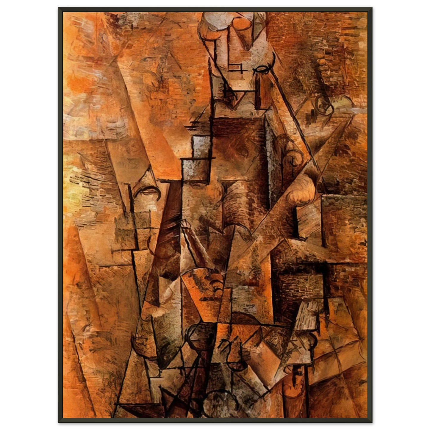 Pablo Picasso  Clarinetist  1911 Framed Art Print  - Aluminum Frame - 70x100 cm / 28x40 inches