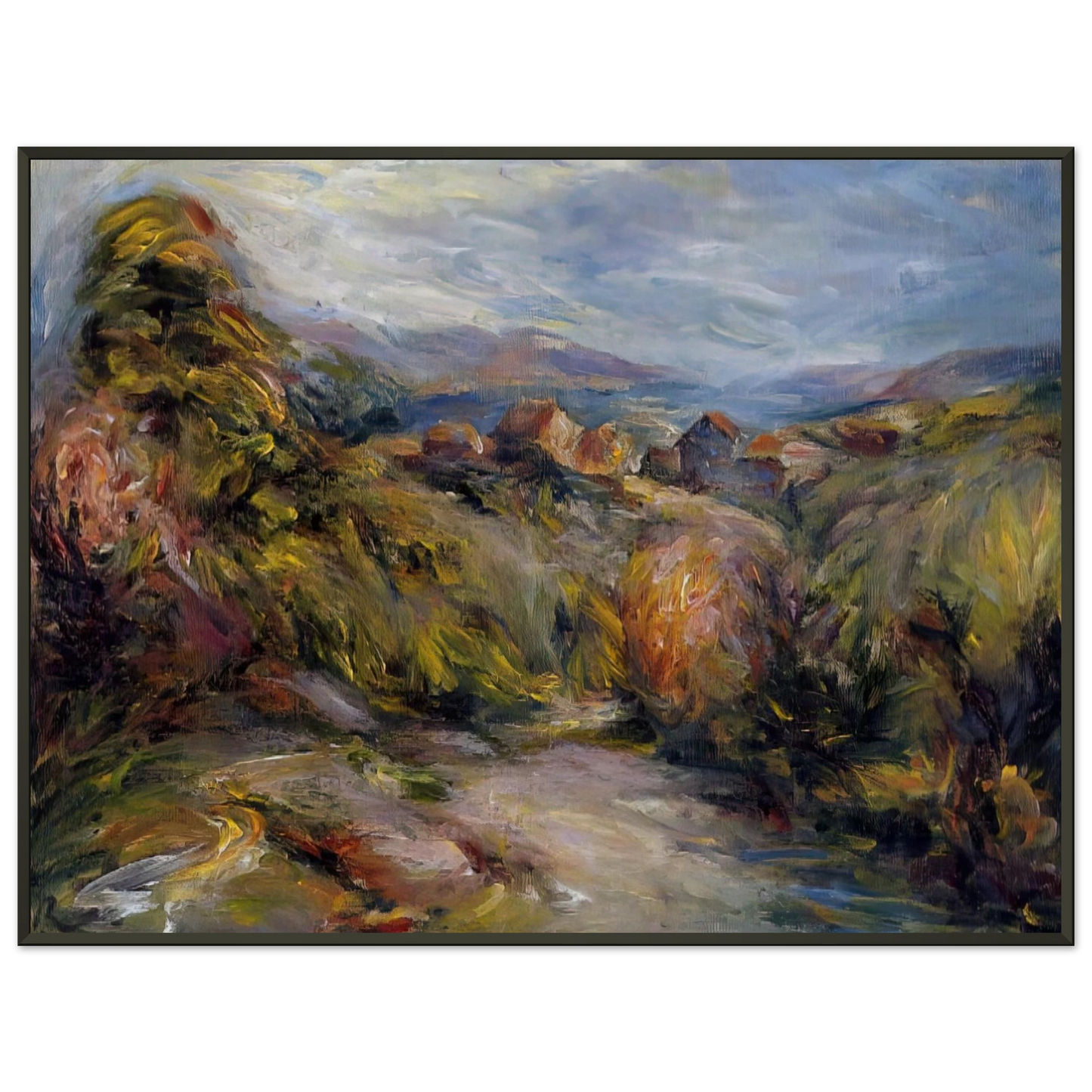 PierreAuguste Renoir  The Hills of Cagnes Framed Art Print  - Aluminum Frame - 60x80 cm / 24x32 inches