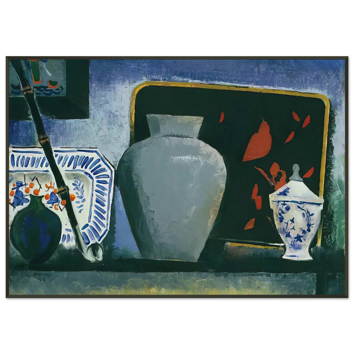 Man Ray  THE BLACK TRAY Framed Art Print  - Aluminum Frame - 21x29.7 cm / 8x12"