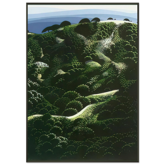 Eyvind Earle  Santa Barbara Mountains Framed Art Print  - Aluminum Frame - 21x29.7 cm / 8x12"